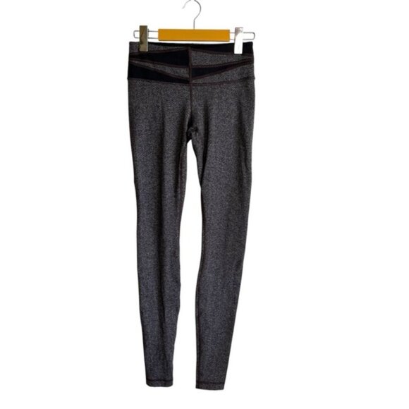 Lululemon Wunder Under Pant Size 4 Giant Herringbone Black Wi14 Quilt - Picture 2 of 14